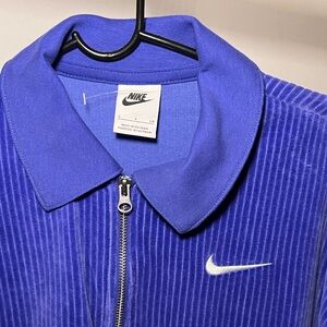 Nike cropped velour quarter zip sweatshirt in blue